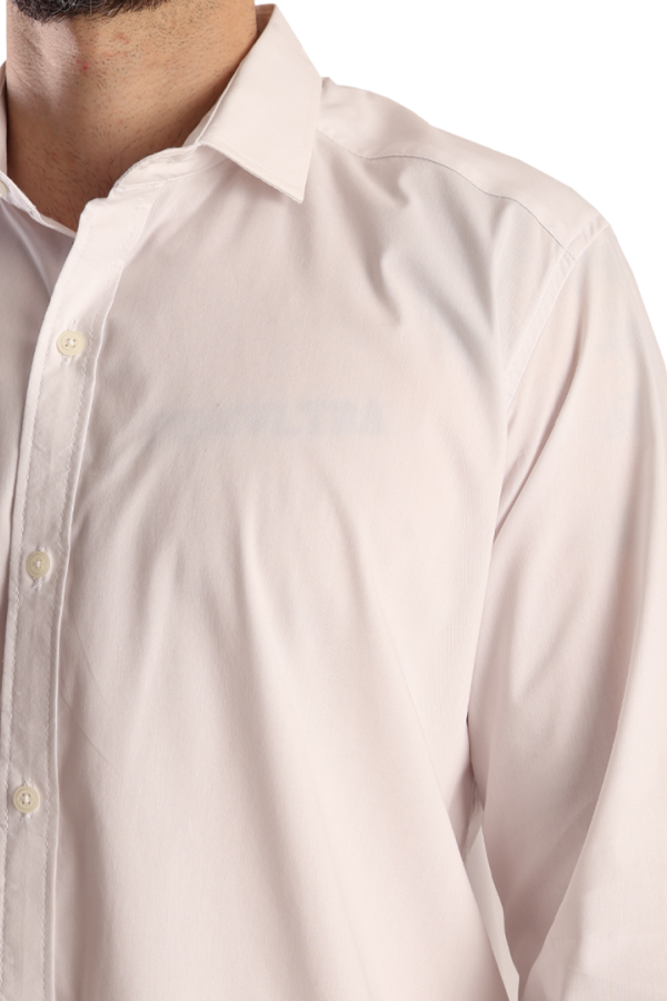 Camisa Manga Larga Blanco Slim Fit Cuello Italiano Para Hombre